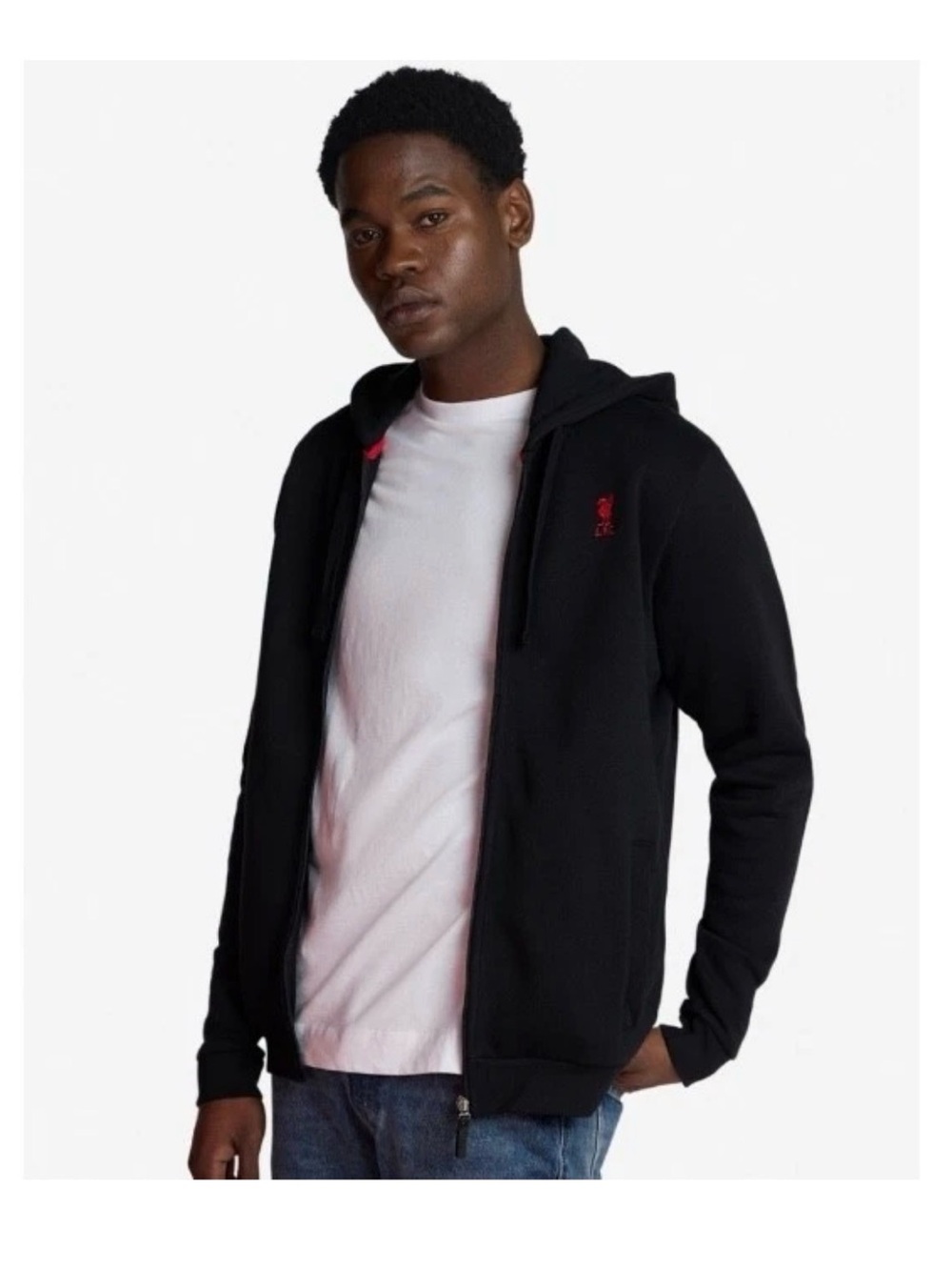 Official L.F.C. Liverpool Football Club Zip Through Hoodie Black M NEW - Picture 2 of 11